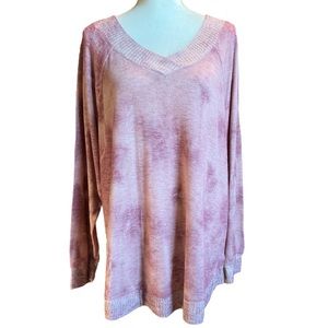 LA Threads EUC tie dyed lightweight long sleeve sweater. Size 1X